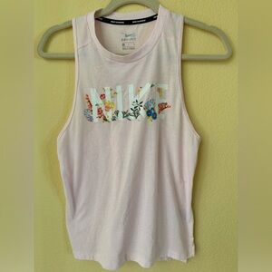Nike Pink Dri Fit Floral Tank Top Size Small EUC